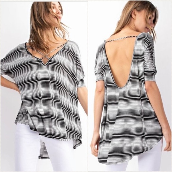Soft striped oversized top - Picture 2 of 4